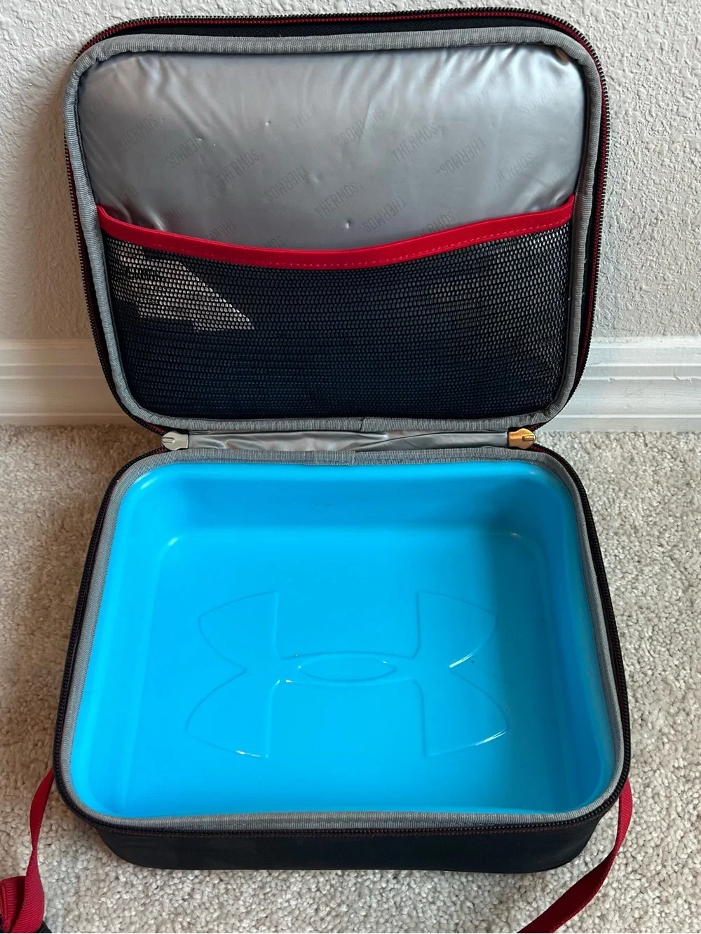 Under Armour Scrimmage 3 Black and Red Camo Hard Lined Insulated Lunchbox